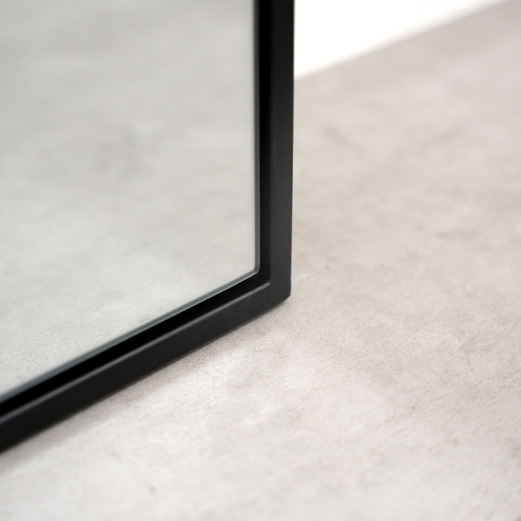 Black Full Length Arched Metal Mirror 180cm x 110cm