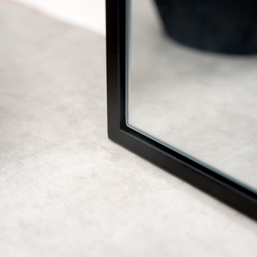 Black Full Length Arched Metal Mirror 180cm x 110cm