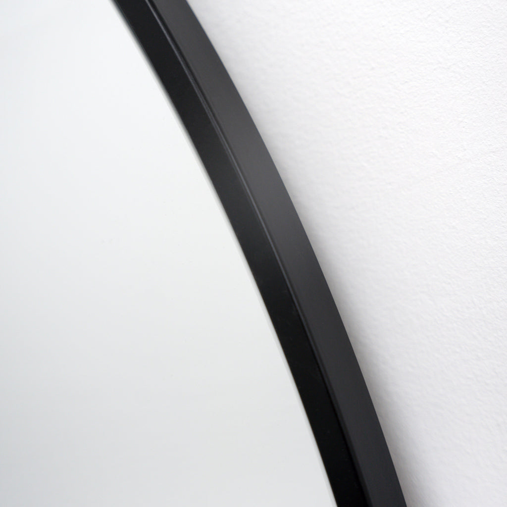 Black Full Length Arched Metal Mirror 180cm x 110cm