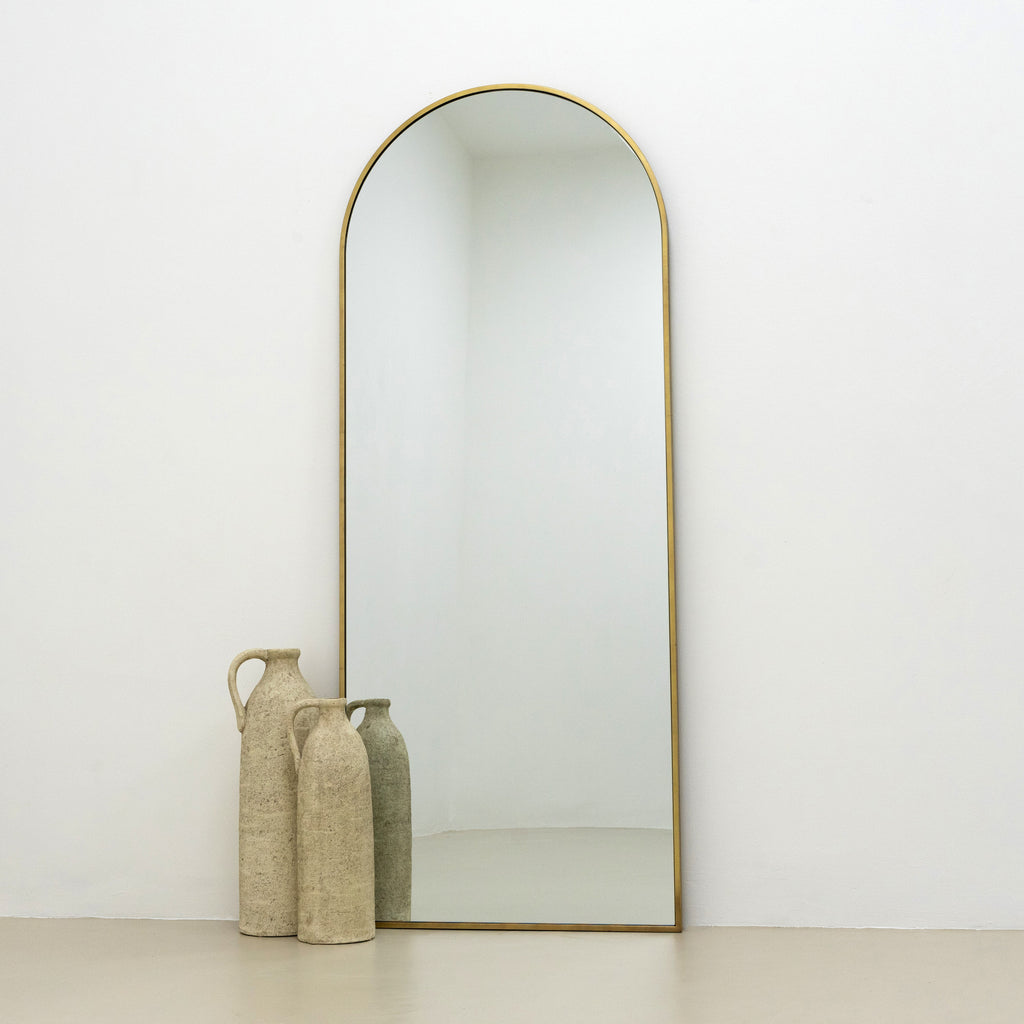 Full Length Gold Large Arched Metal Mirror 160cm x 60cm