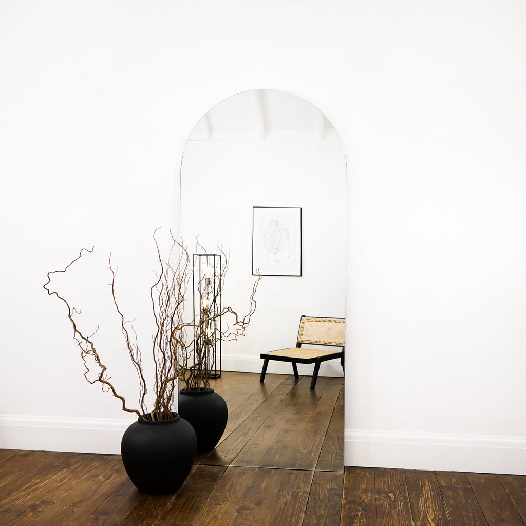 Large Frameless Arched Full Length Mirror 179cm x 80cm