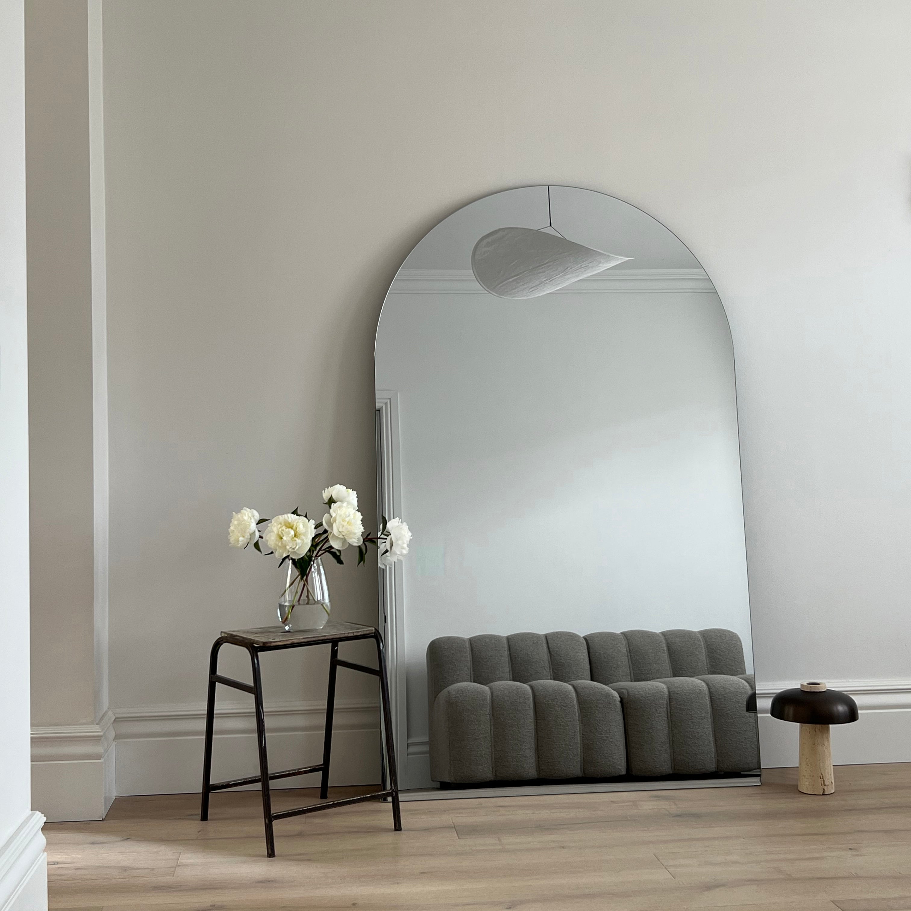 Extra Large Frameless Arched Full Length Mirror 179cm x 110cm