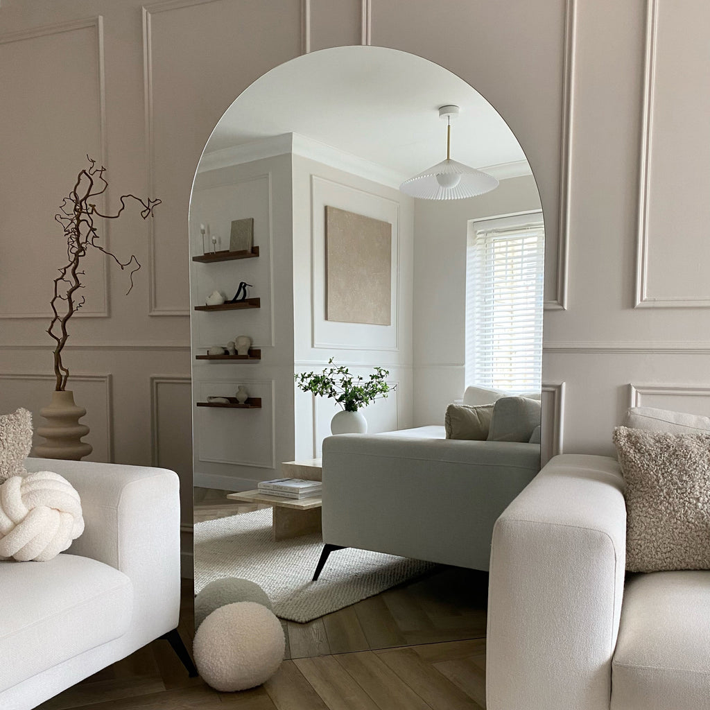 Extra Large Frameless Arched Full Length Mirror 179cm x 110cm