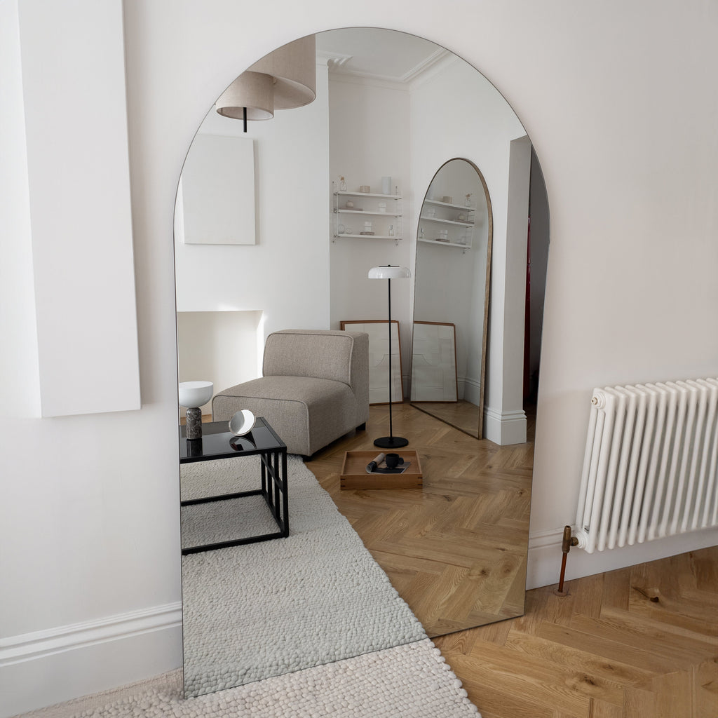 Extra Large Frameless Arched Full Length Mirror 179cm x 110cm