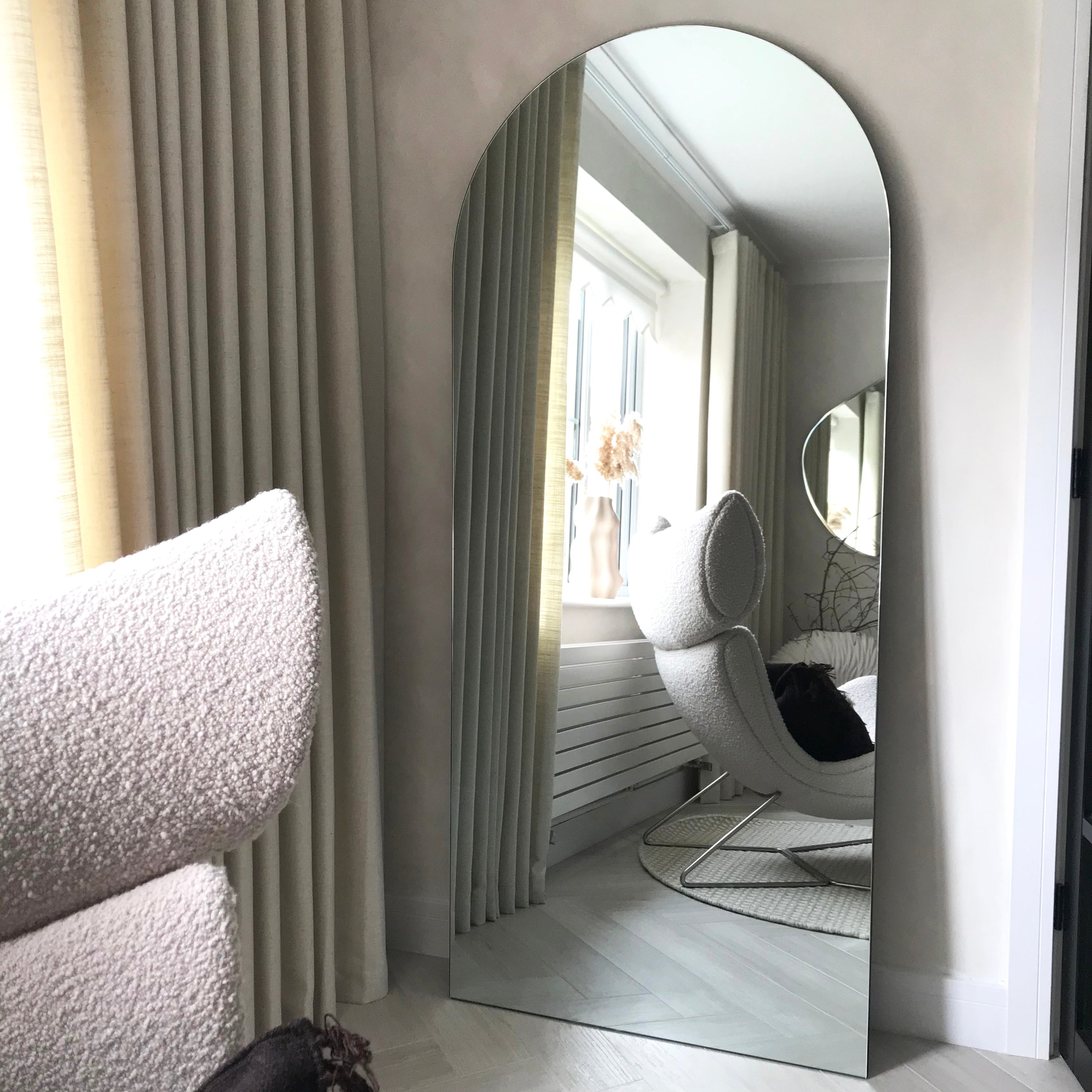 Large Frameless Arched Full Length Mirror 179cm x 80cm