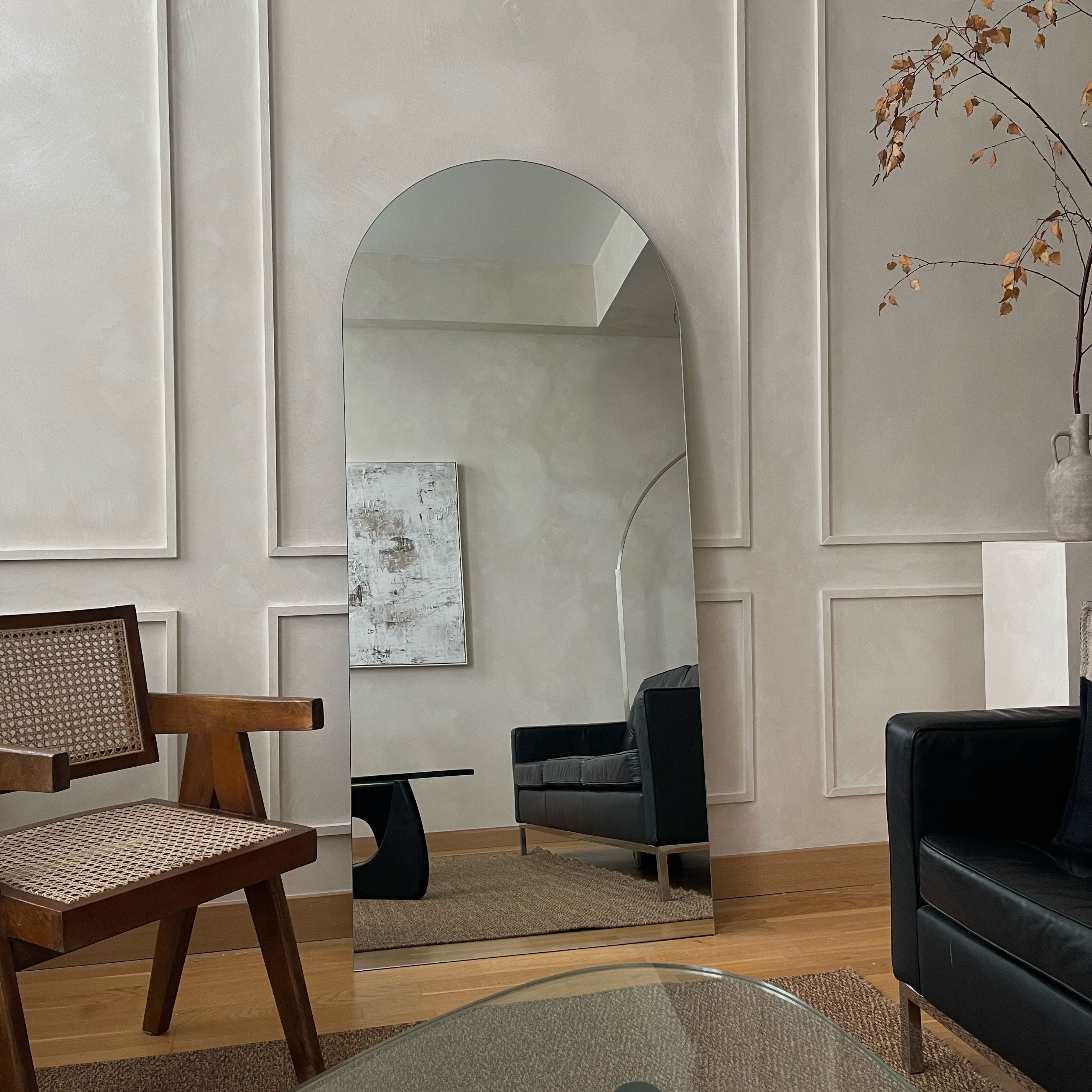 Large Frameless Arched Full Length Mirror 179cm x 80cm