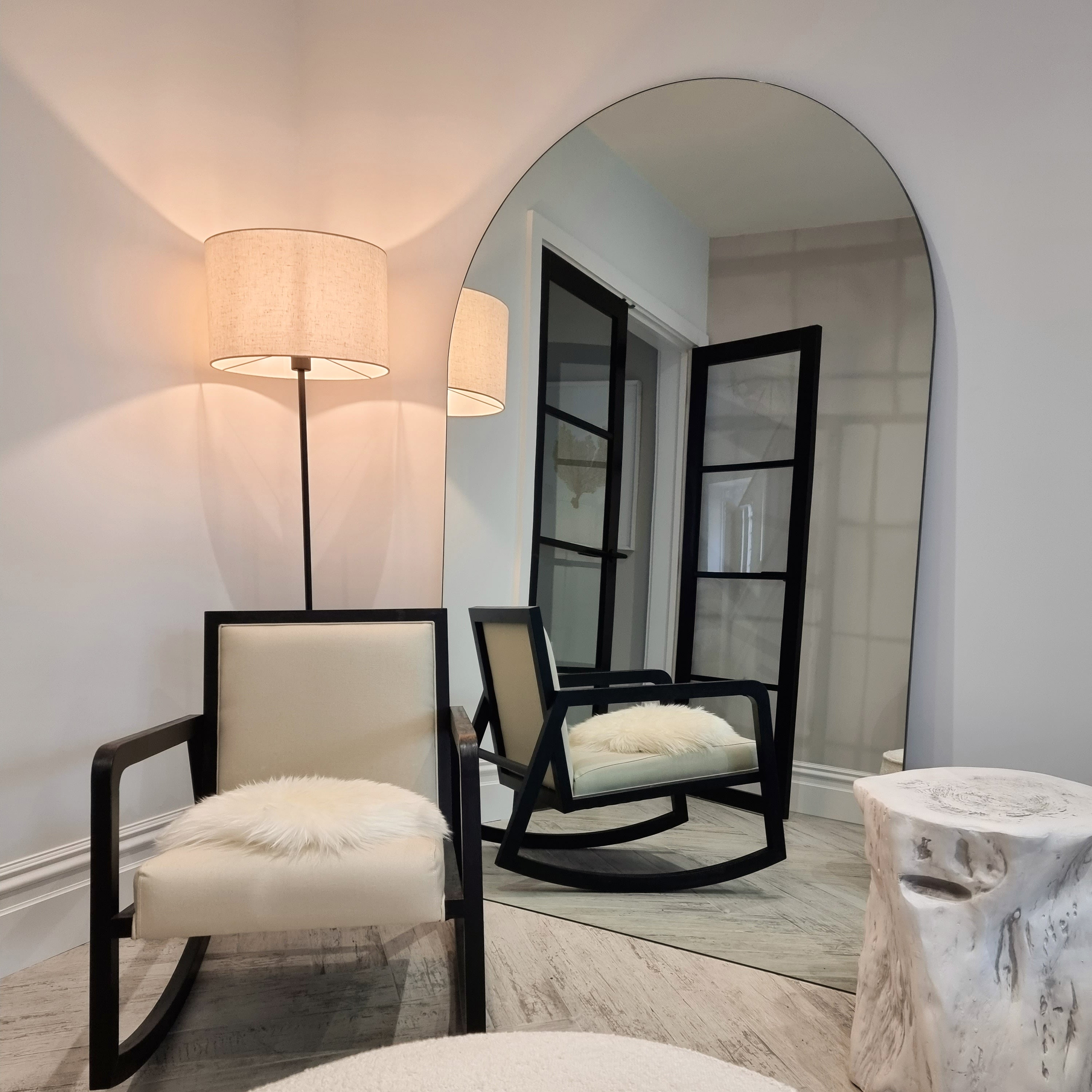 Extra Large Frameless Arched Full Length Mirror 179cm x 110cm