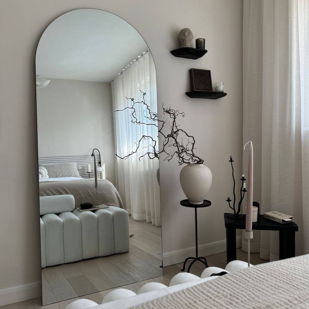Large Frameless Arched Full Length Mirror 179cm x 80cm