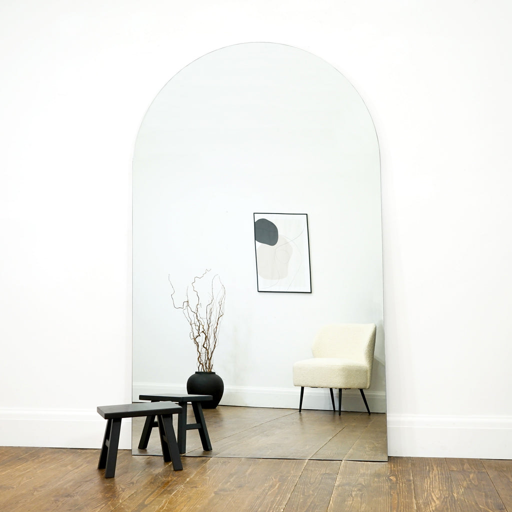 Extra Large Frameless Arched Full Length Mirror 179cm x 110cm
