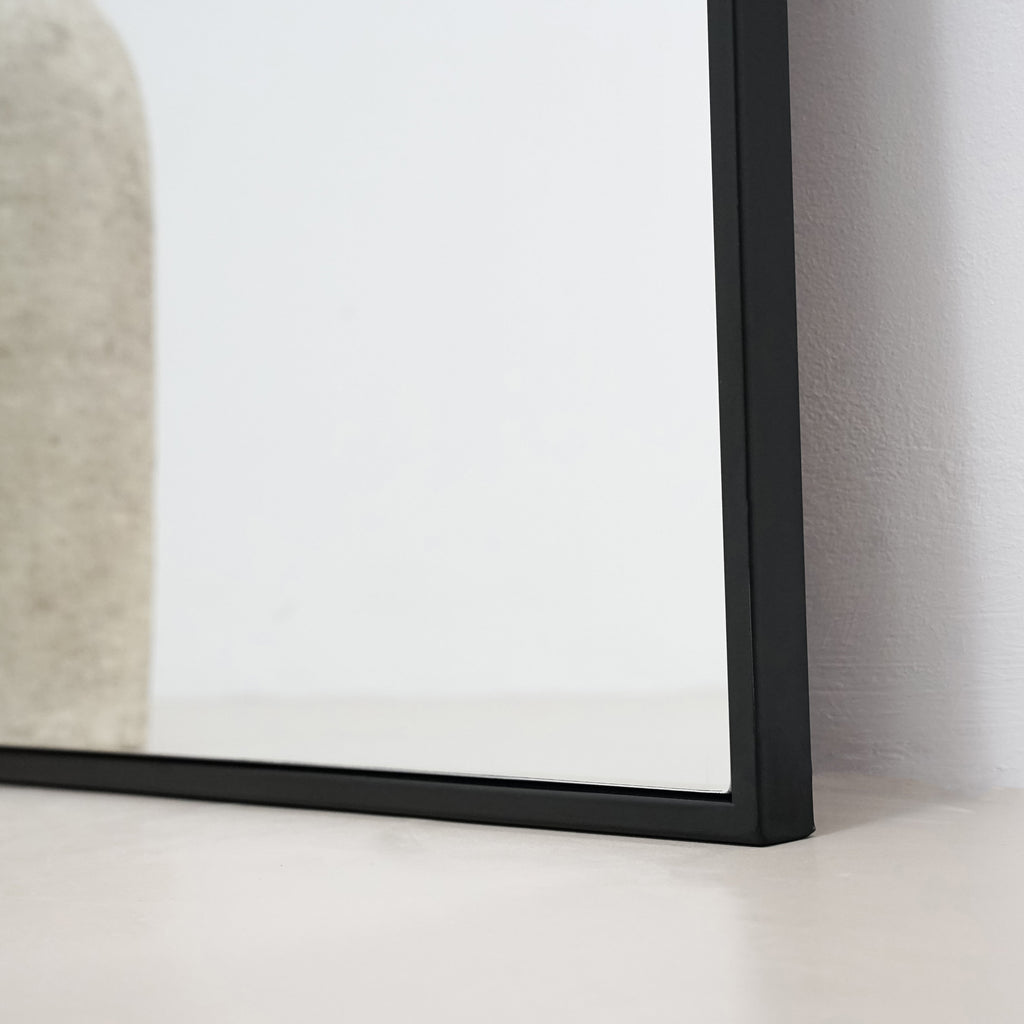 Full Length Black Large Arched Metal Mirror 160cm x 60cm