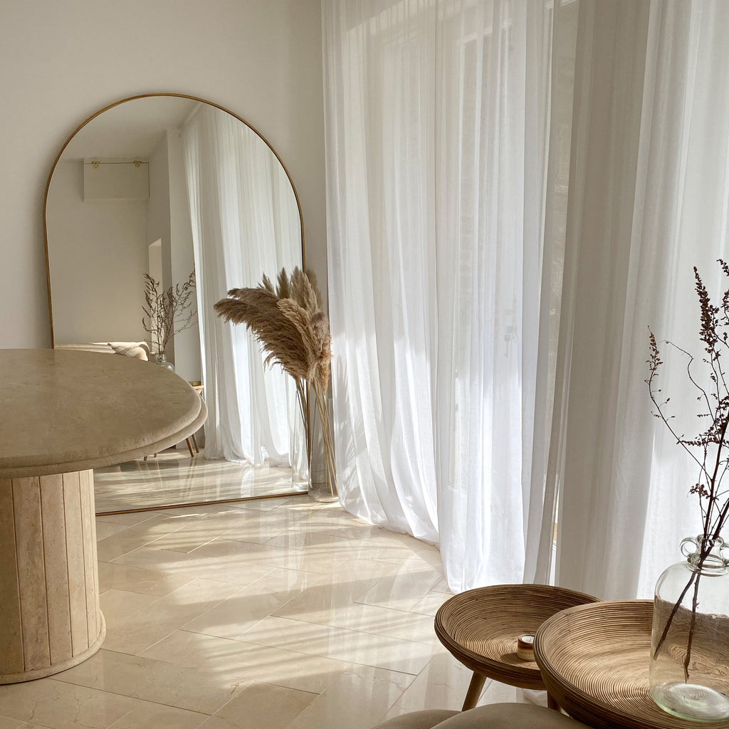 Gold Full Length Arched Metal Mirror 180cm x 110cm