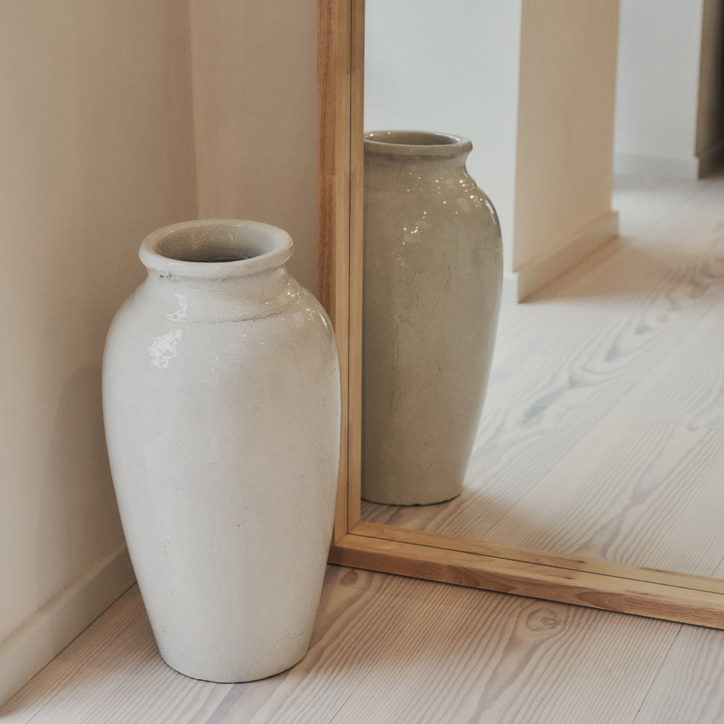 Full Length Light Wood Arched Wooden Mirror 170cm x 80cm