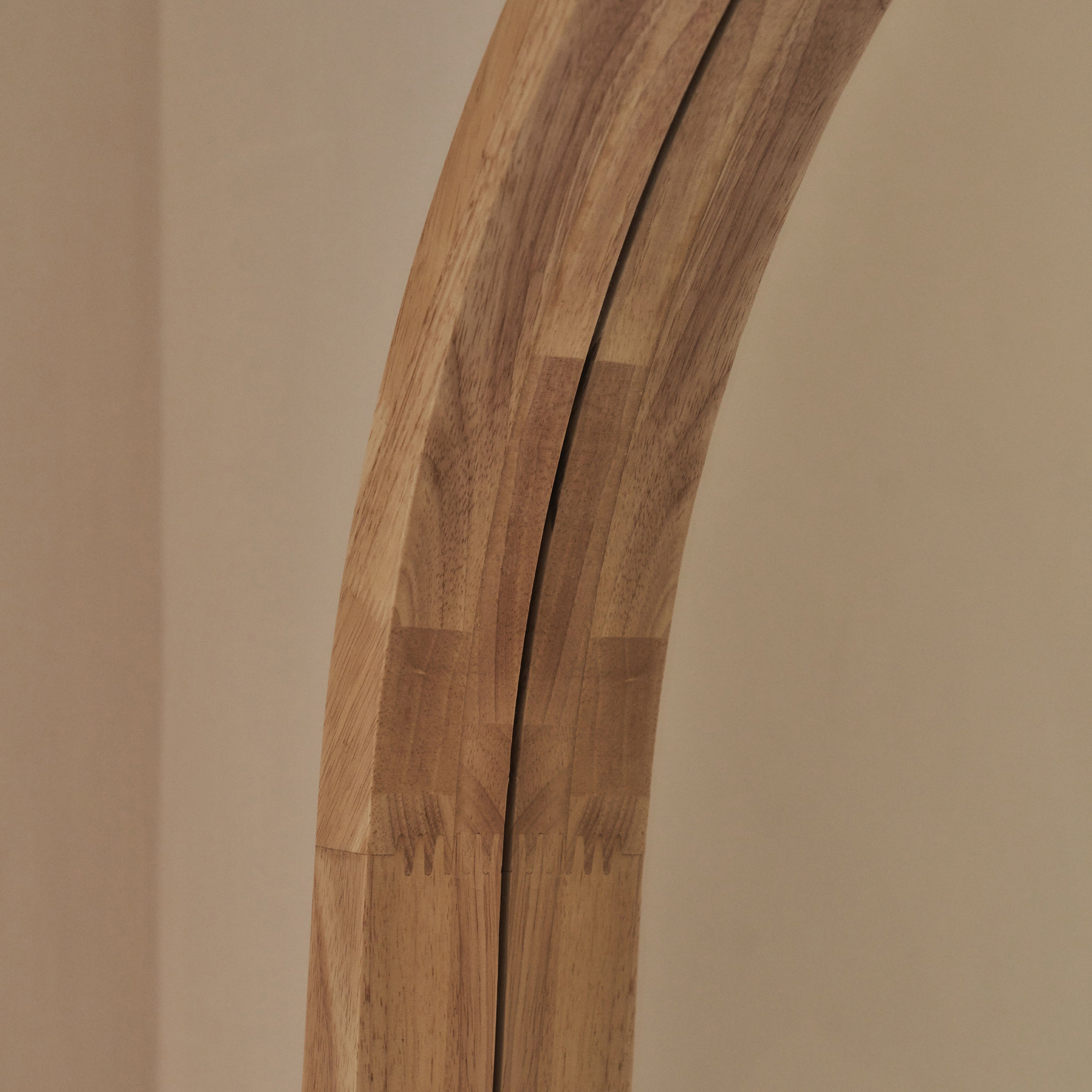 Full Length Light Wood Arched Wooden Mirror 170cm x 80cm