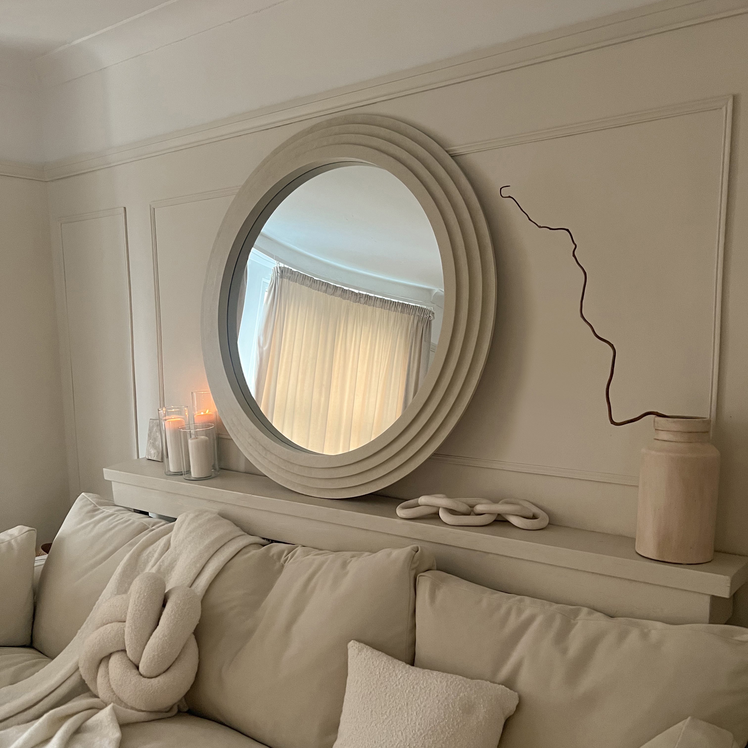 Round Concrete Wall Mirror 110cm x 110cm