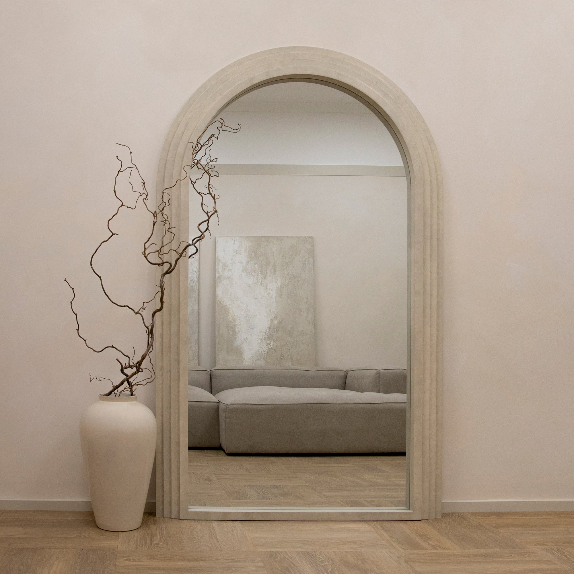Full Length Arched Concrete Mirror 180cm x 110cm