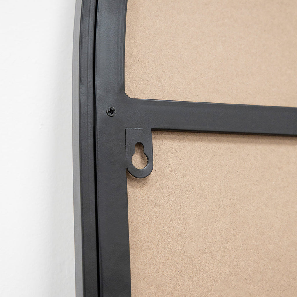Full Length Black Large Arched Metal Mirror 160cm x 60cm