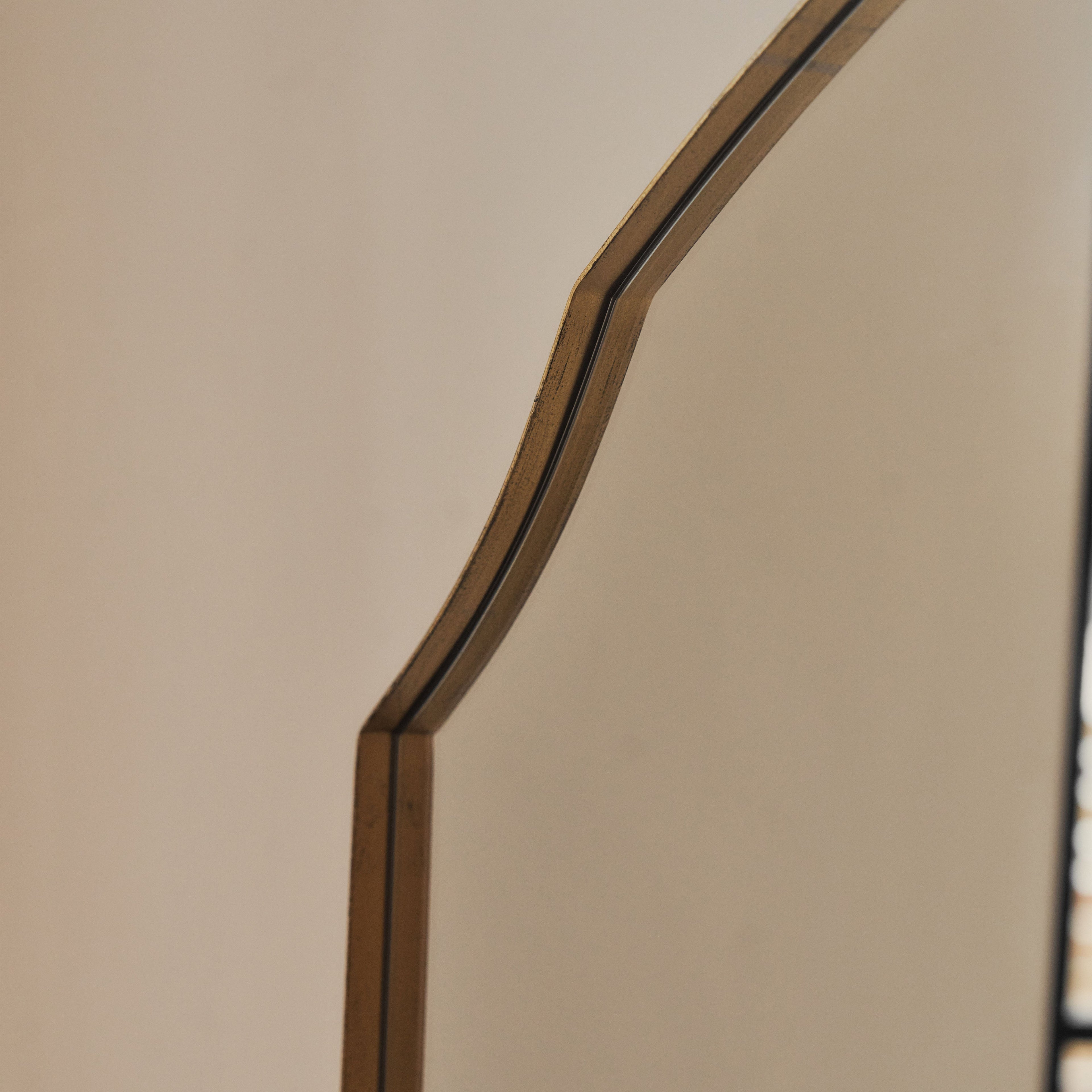 Gold Wide Arched Metal Overmantle Wall Mirror 120cm x 90cm