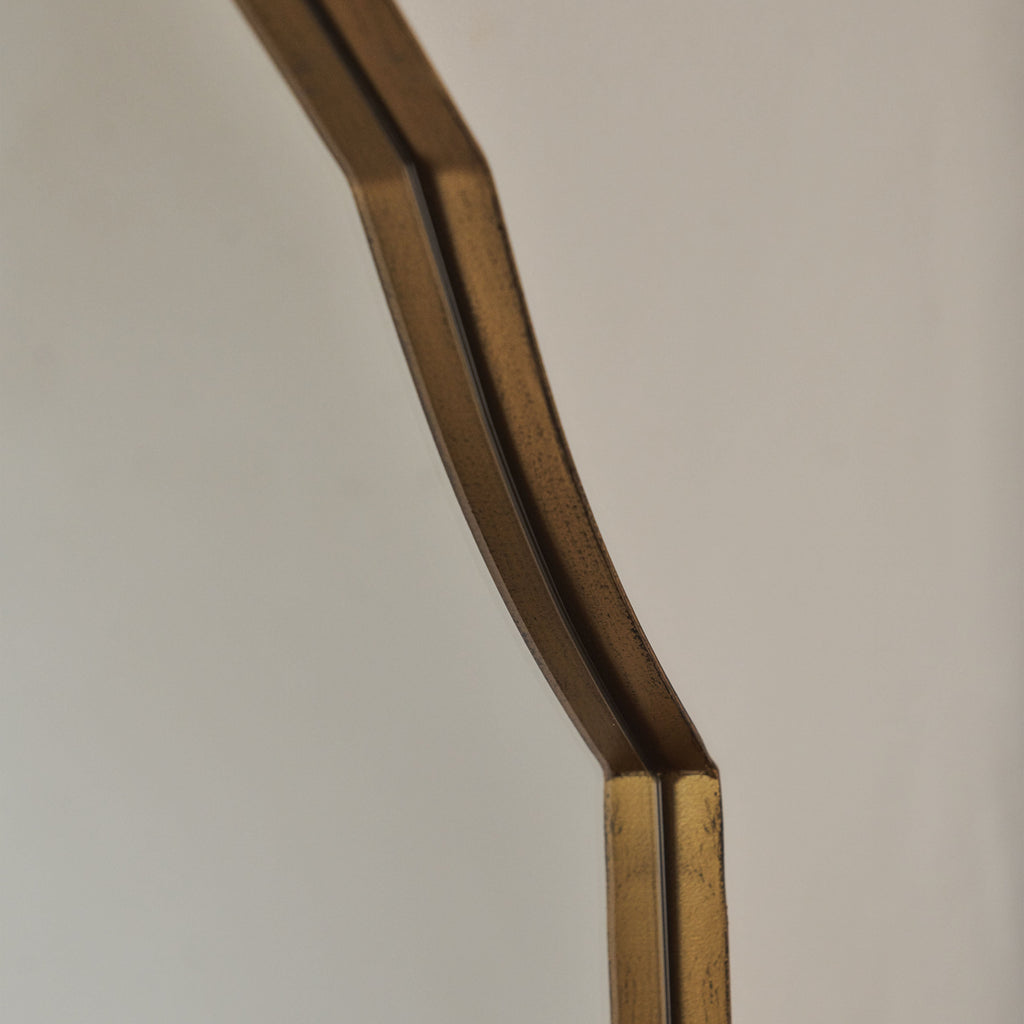 Gold Wide Arched Metal Overmantle Wall Mirror 120cm x 90cm
